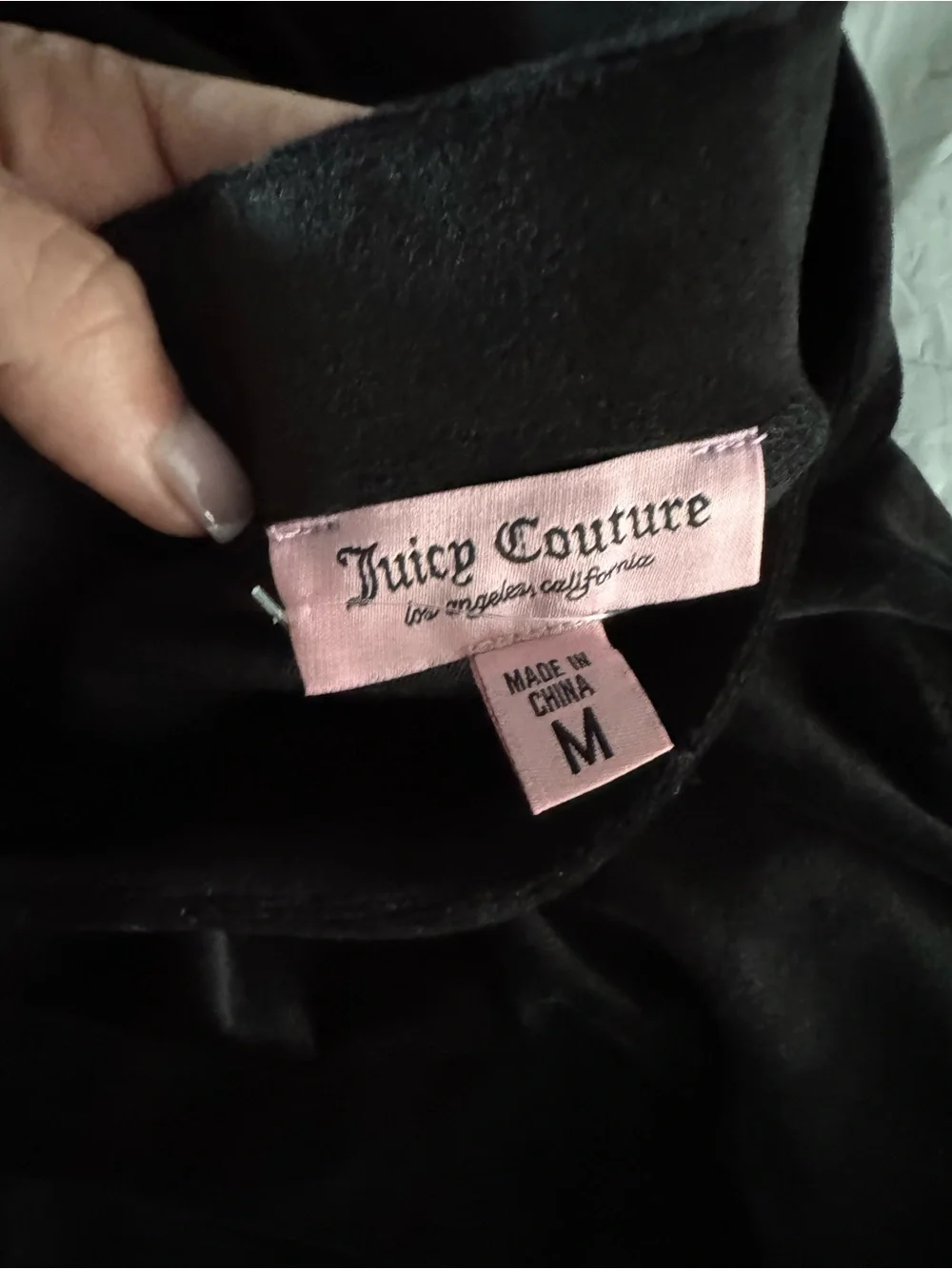 Juicy Couture Black Velour Rhinestone Logo Hoodie & Pants Set